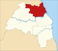 Red location map of the METROPOLITAN BOROUGH OF NORTH TYNESIDE, TYNE AND WEAR