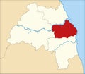 Red location map of the METROPOLITAN BOROUGH OF SOUTH TYNESIDE, TYNE AND WEAR