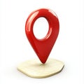 Red Location Pin Clipart on White Background Royalty Free Stock Photo