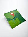 Red Location Pin on a Green Navigation Map Royalty Free Stock Photo