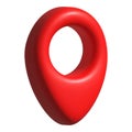 Red location pin icon 3d cartoon vector. Mobile map