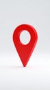Red Location Pin Icon 3D Render on White Background for Navigation and Travel Royalty Free Stock Photo