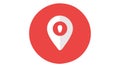 Red location pin icon, indicating map point or address , vector design Generative AI Royalty Free Stock Photo