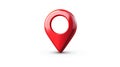 red location pin icon isolated on a white background. - Generative ai. Royalty Free Stock Photo