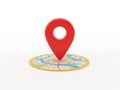 Red location pin on map icon isolated on white background Royalty Free Stock Photo