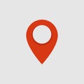 Red location pin, map pointer icon