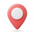 Red Location Pin with White Circle Center on Isolated White Background Royalty Free Stock Photo