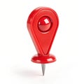 Red location pinpoint marker isolated on transparent background