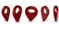 Red location pointer in 3 d format. Marker position in travel. Vector image. Stock Photo. Royalty Free Stock Photo