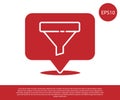 Red Location with sales funnel icon isolated on white background. Infographic template. Vector Illustration Royalty Free Stock Photo