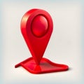 Red location symbol pin icon sign or navigation locator map travel