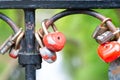 Red lock padlock love heart Royalty Free Stock Photo