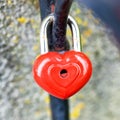 Red lock padlock love heart Royalty Free Stock Photo