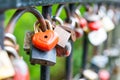 Red lock padlocks love heart Royalty Free Stock Photo