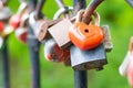 Red lock padlocks love heart Royalty Free Stock Photo