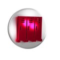 Red Locker or changing room for hockey, football, basketball team or workers icon isolated on transparent background