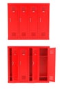 Red lockers. 3d rendering illustration isolated