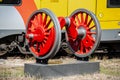 red locomotive wheels Royalty Free Stock Photo
