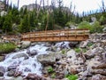 Red Lodge, Montana, Bridge and Cascading Stream Royalty Free Stock Photo