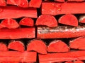 Red Logs Stacked Royalty Free Stock Photo