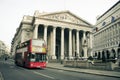 Red london bus city architecture uk Royalty Free Stock Photo
