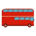 Red London bus icon cartoon vector. Tourist side truck Royalty Free Stock Photo