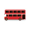 Red london bus isolated on white background. Royalty Free Stock Photo