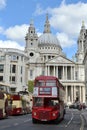 Red London bus St.Pauls Cathedral