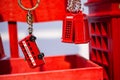 A red London Double decker bus retro model key holder