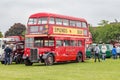 Red London routemaster double -decker bus.