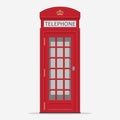 Red London Street Phone Booth vector