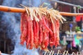 Red Long Beef Hang Local Royalty Free Stock Photo