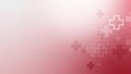 Red looped animated background with grid and floating geometric pluses. Medical abstract motion graphics