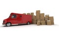 Red lorry and Boxes