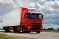 Red lorry with trailer Royalty Free Stock Photo