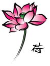 Red lotus in chinese painting style