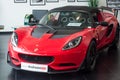 red Lotus Elise front view at retailer showroom Royalty Free Stock Photo