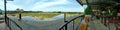 Red lotus floating market - panorama, Nakhon Pathom, Thailand Royalty Free Stock Photo