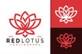Red Lotus Flower Modern Logo Design  Vector Template Royalty Free Stock Photo