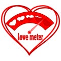 Red love analog meter inside outline heart Royalty Free Stock Photo