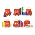 Red love bag character designs as a trader investment mascot