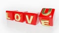 Red Love cubes letters