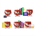 Red love gift box character designs as a trader investment mascot