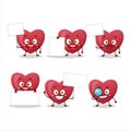 Red love gummy candy cartoon character bring information board