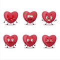 Red love gummy candy cartoon character with nope expression