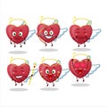 Red love gummy candy cartoon designs as a cute angel character