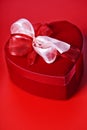 Red love heart gift box