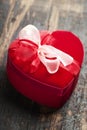 Red love heart gift box