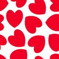 Red love heart seamless pattern background, hearts background, Valentine day holiday print texture, beautiful romantic wedding Royalty Free Stock Photo