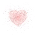 Red Love Heart Shape Abstract Glitter Dots Valentines Day